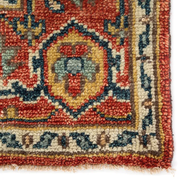Salinas Willa Hand-Knotted Medallion Red/ Multicolor Area Rug (10'X14')