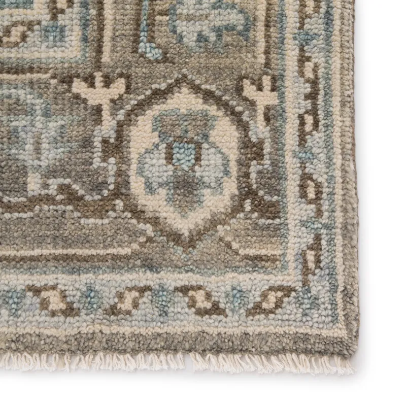 Salinas Flynn Hand-Knotted Medallion Gray/ Blue Area Rug (10'X14')