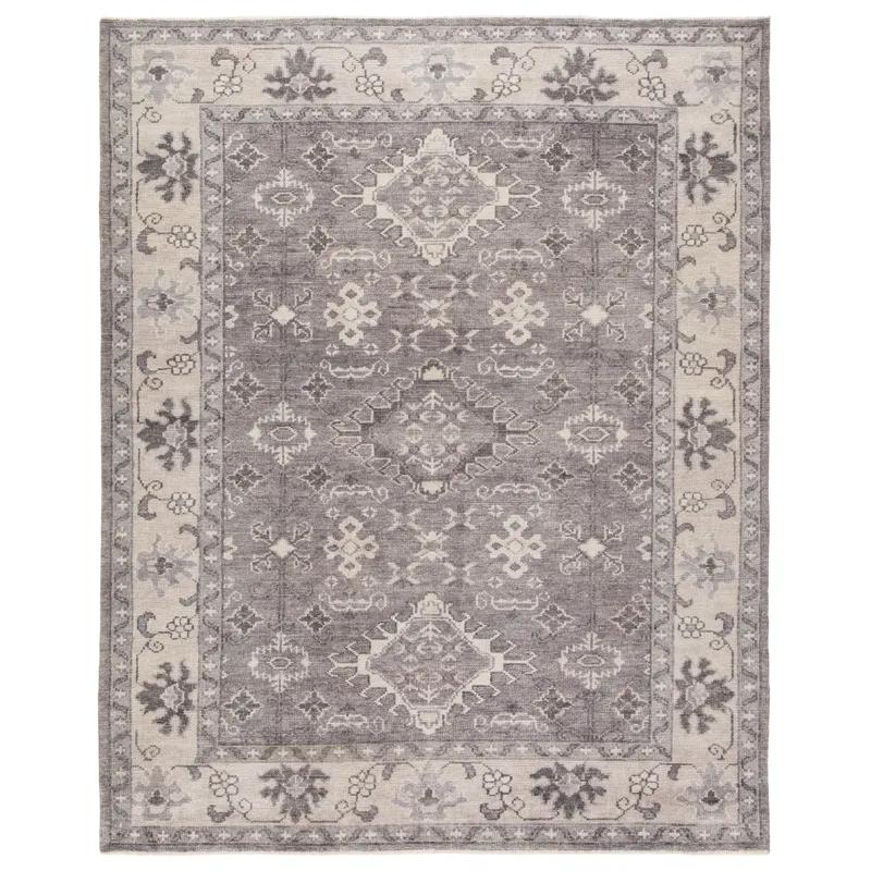 Salinas Kella Hand-Knotted Medallion Gray Area Rug (8'X10')