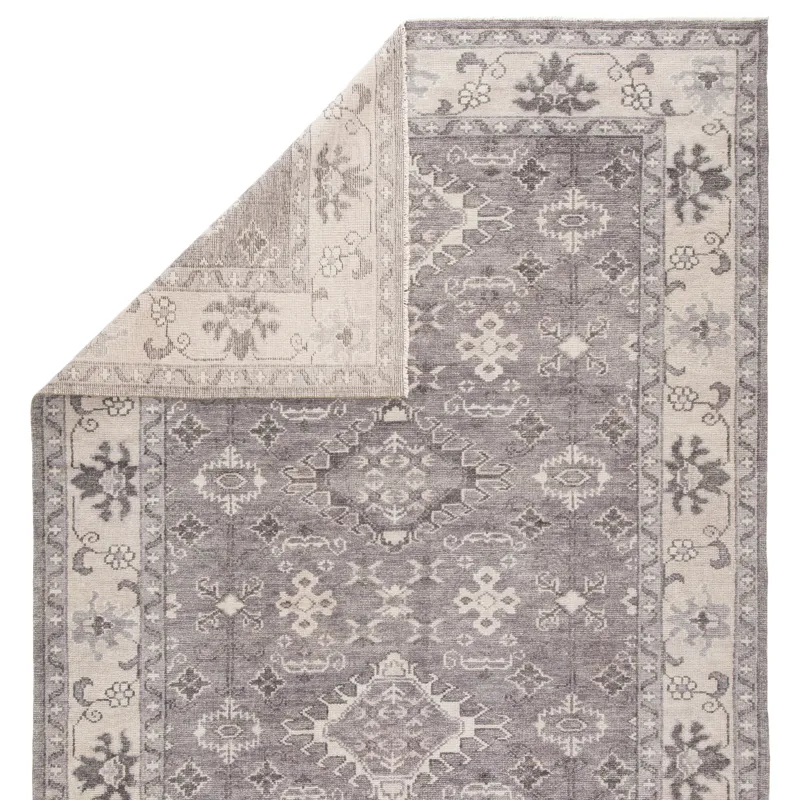 Salinas Kella Hand-Knotted Medallion Gray Area Rug (8'X10')
