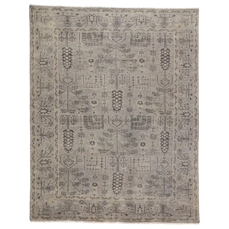 Salinas Ginerva Hand-Knotted Oriental Gray Area Rug (8'X10')