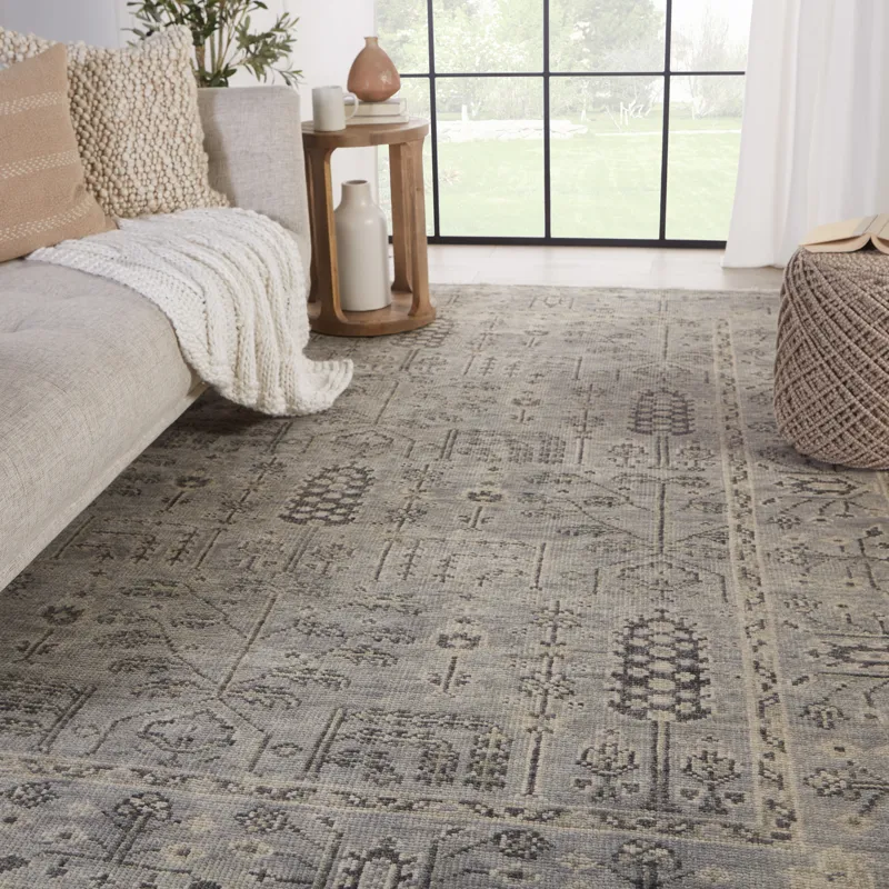 Salinas Ginerva Hand-Knotted Oriental Gray Area Rug (8'X10')