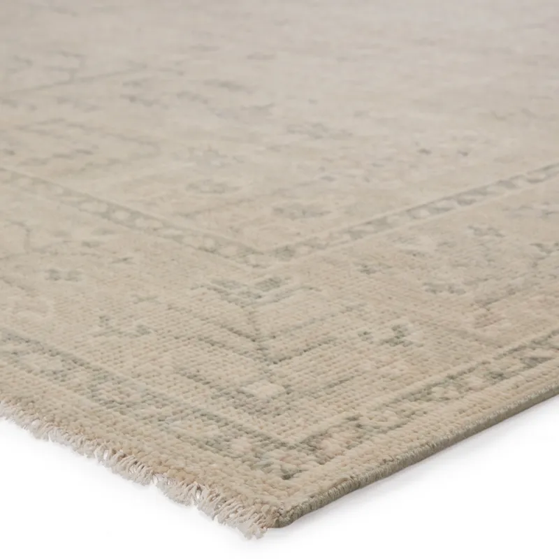 Salinas Ginerva Hand-Knotted Oriental Cream/ Green Area Rug (10'X14')