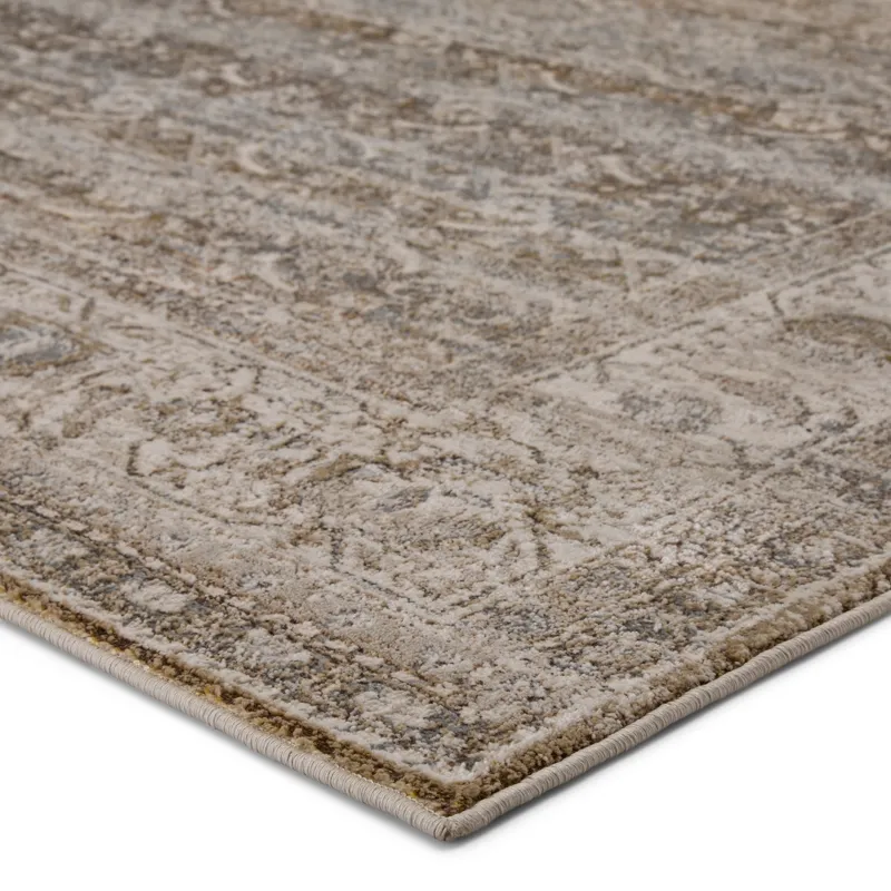 Sinclaire Vibe by  Ilias Oriental Gray/ Tan Runner Rug (2'2"X8')