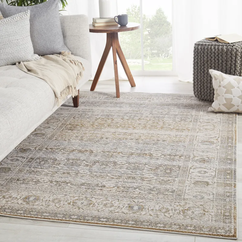 Sinclaire Vibe by  Ilias Oriental Gray/ Tan Runner Rug (2'2"X8')