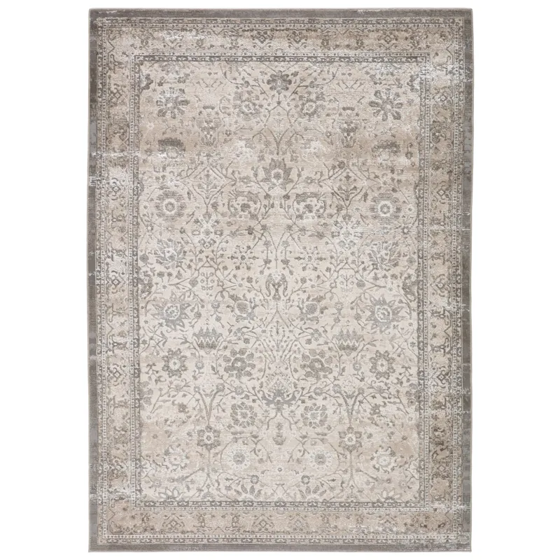 Sinclaire Vibe by  Odel Oriental Gray/ White Runner Rug (2'2"X8')