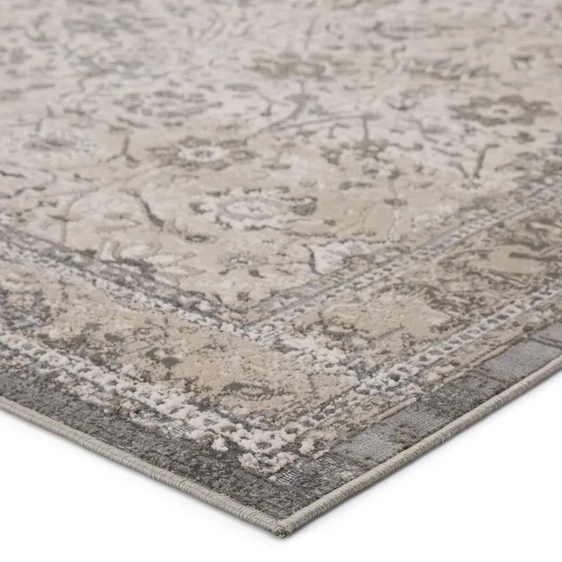 Sinclaire Vibe by  Odel Oriental Gray/ White Runner Rug (2'2"X8')