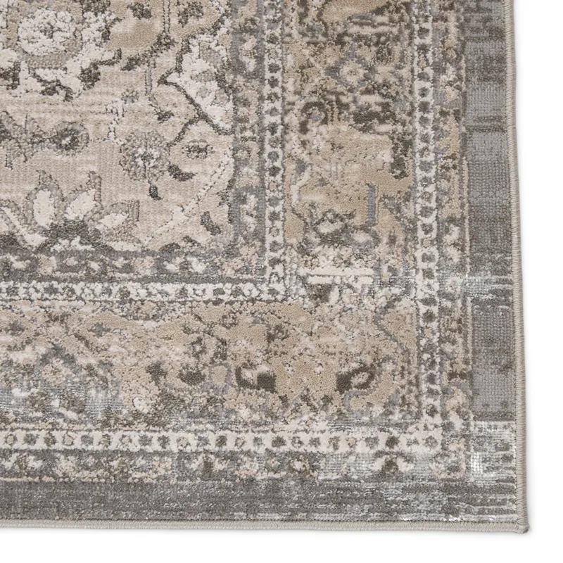 Sinclaire Vibe by  Odel Oriental Gray/ White Runner Rug (2'2"X8')