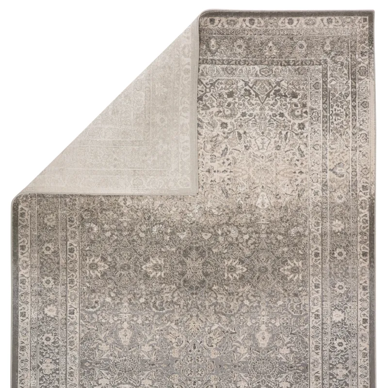Sinclaire Vibe by  Safiyya Oriental Gray/ White Area Rug (6'7"X9'6")