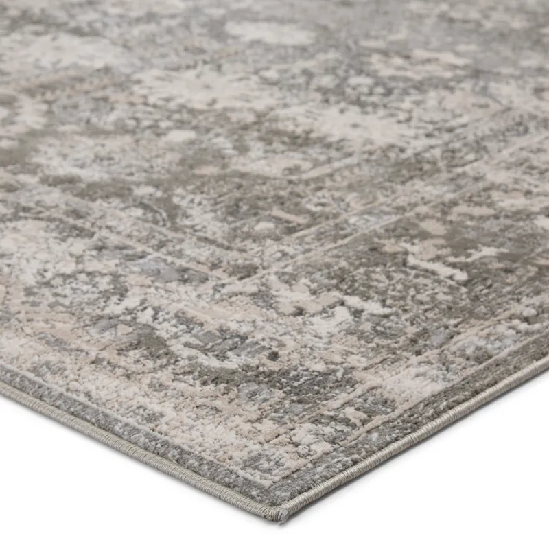 Sinclaire Vibe by  Valente Oriental Gray/ White Area Rug (5'X7'6")
