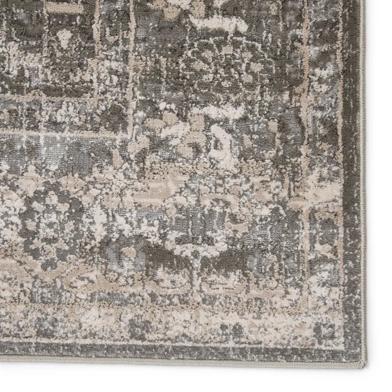Sinclaire Vibe by  Valente Oriental Gray/ White Area Rug (5'X7'6")