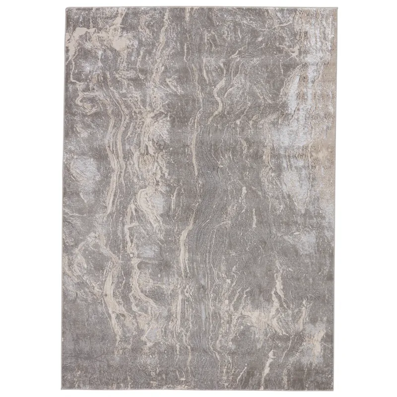 Sinclaire Vibe by  Druzy Abstract Gray/ Cream Runner Rug (2'2"X8')