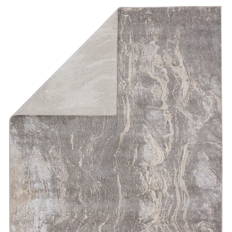 Sinclaire Vibe by  Druzy Abstract Gray/ Cream Runner Rug (2'2"X8')