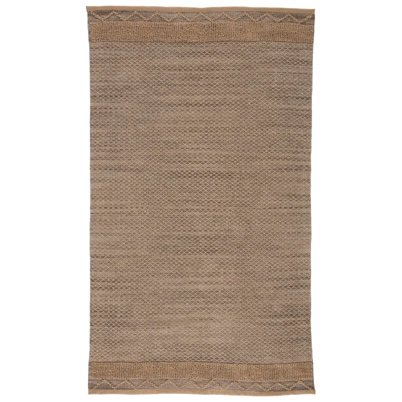 Somerset Curran Natural Border Gray/ Tan Area Rug (10'X14')