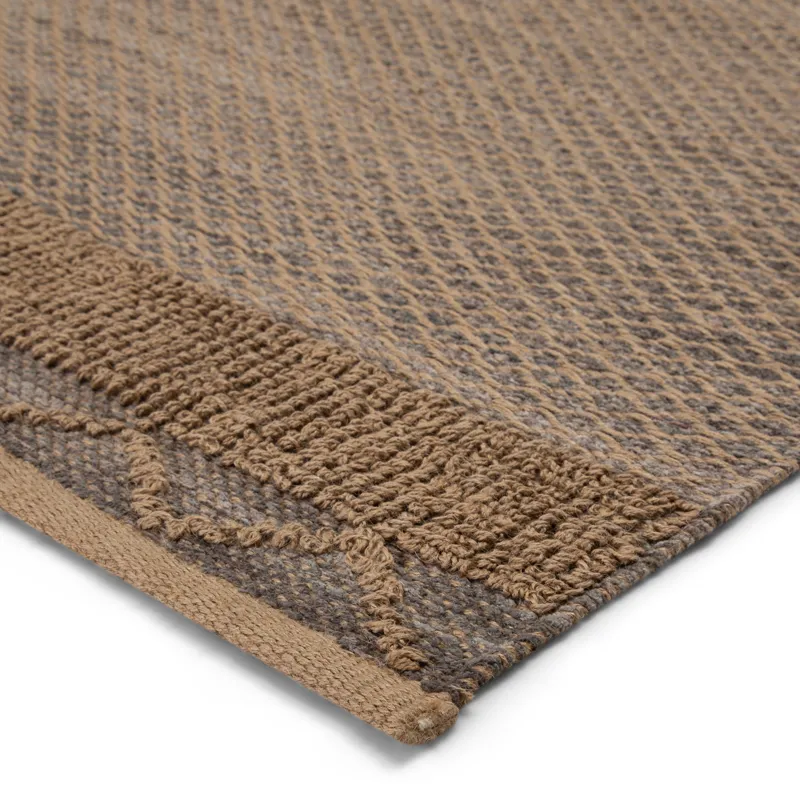 Somerset Curran Natural Border Gray/ Tan Area Rug (10'X14')