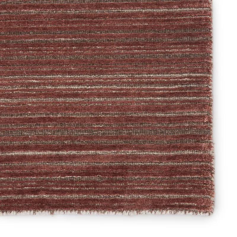 Second Sunset Gradient Handwoven Solid Red/ Brown Area Rug (10'X14')