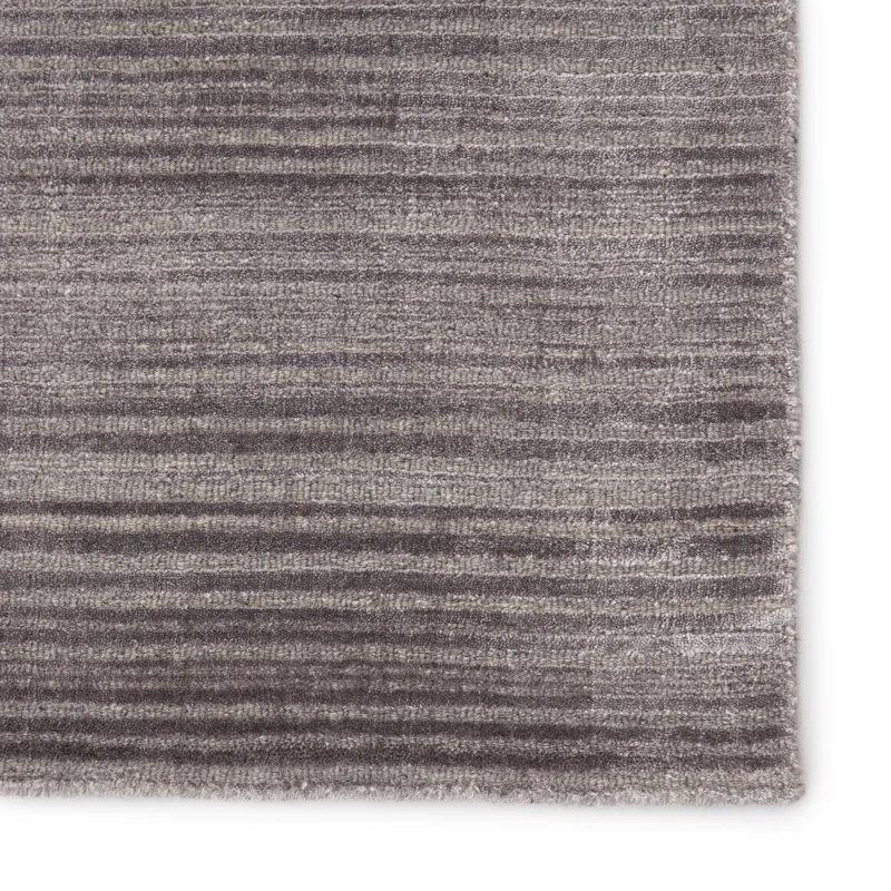 Second Sunset Gradient Handwoven Solid Gray/ Silver Area Rug (10'X14')
