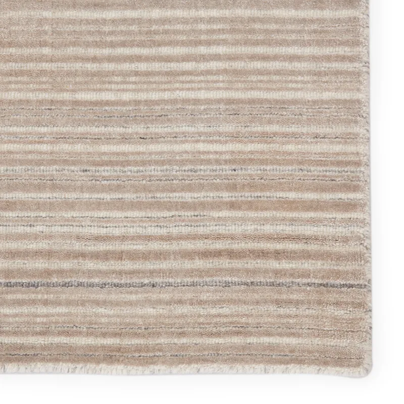 Second Sunset Gradient Handwoven Solid Gray/ Light Taupe Area Rug (10'X14')