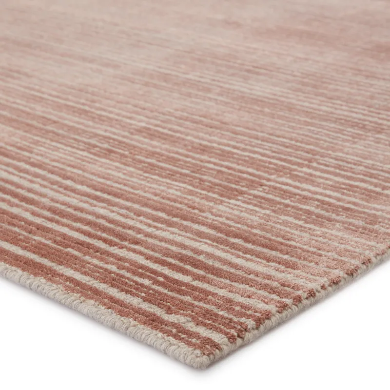 Second Sunset Gradient Handwoven Solid Dark Pink/ Cream Area Rug (8'X10')