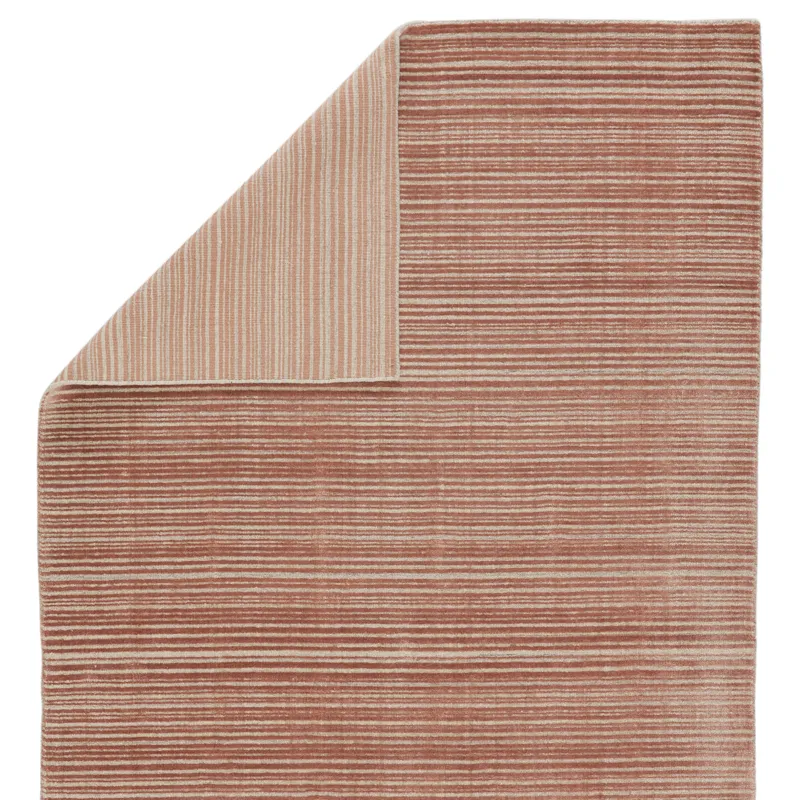 Second Sunset Gradient Handwoven Solid Dark Pink/ Cream Area Rug (8'X10')