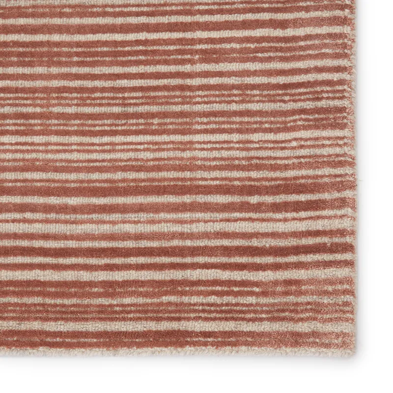 Second Sunset Gradient Handwoven Solid Dark Pink/ Cream Area Rug (8'X10')