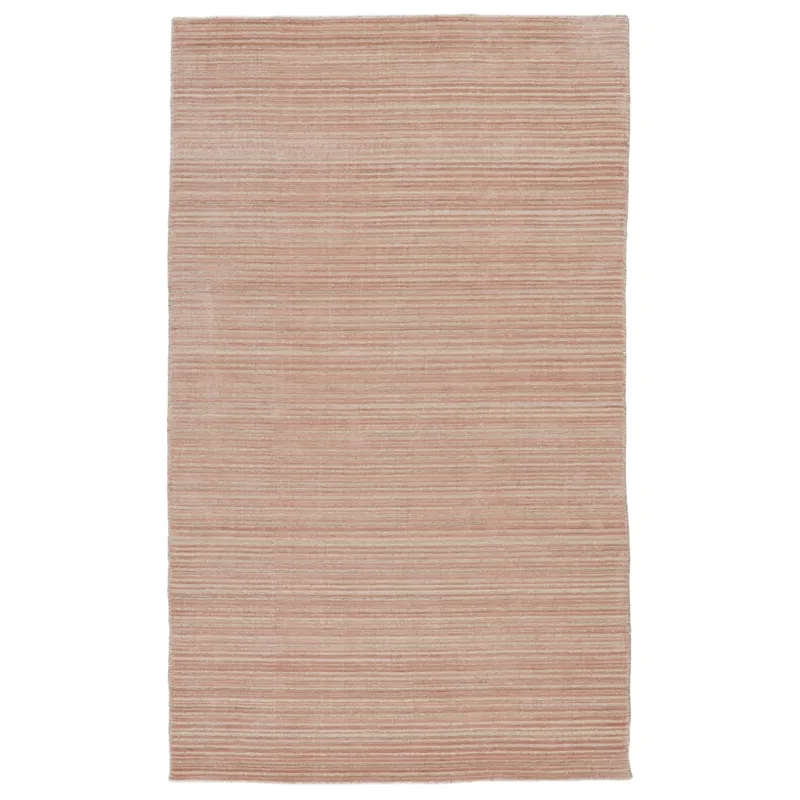 Second Sunset Gradient Handwoven Solid Pink/ Cream Area Rug (10'X14')