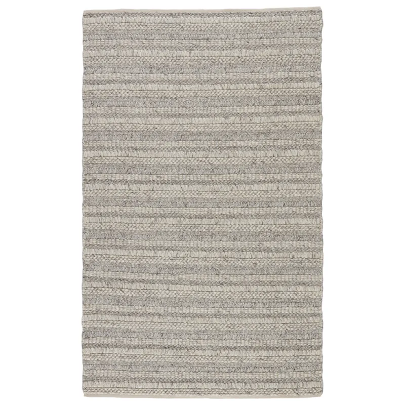 Star Gaze Nebula Handmade Solid Gray/ Cream Area Rug (10'X14')