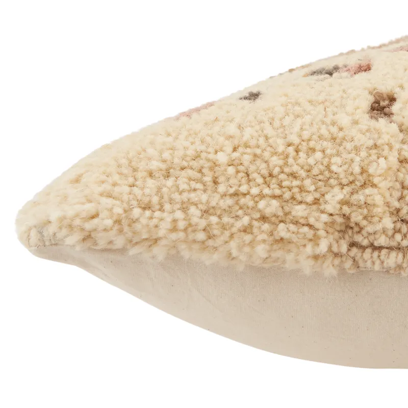 Soul Trek Vibe by  Meja Cream/ Light Pink Tribal Polyester Throw Pillow 22 inch