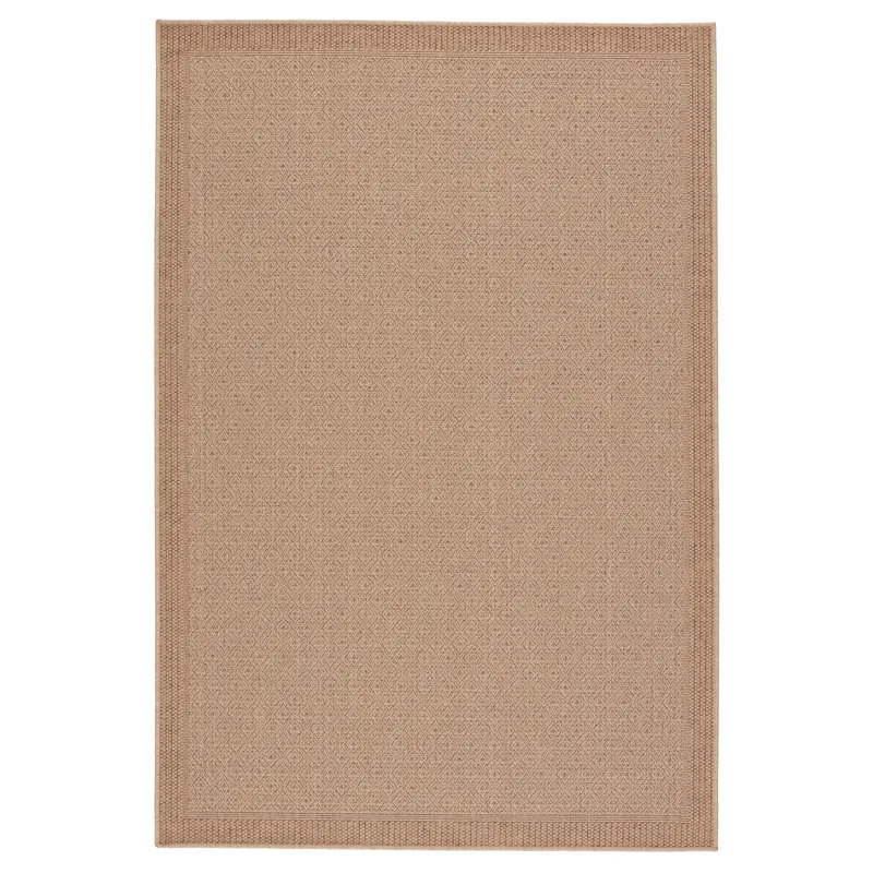 Tahiti Vibe by  Maeva Indoor/ Outdoor Border Beige Area Rug (10'X14')