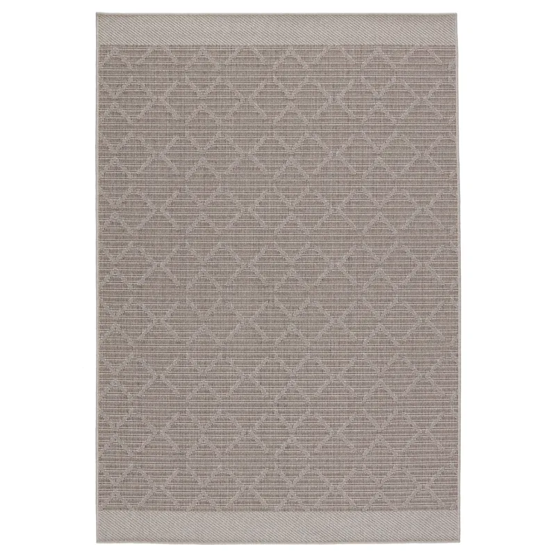 Tahiti Vibe by  Motu Indoor/ Outdoor Trellis Gray/ Taupe Area Rug (4'X6')
