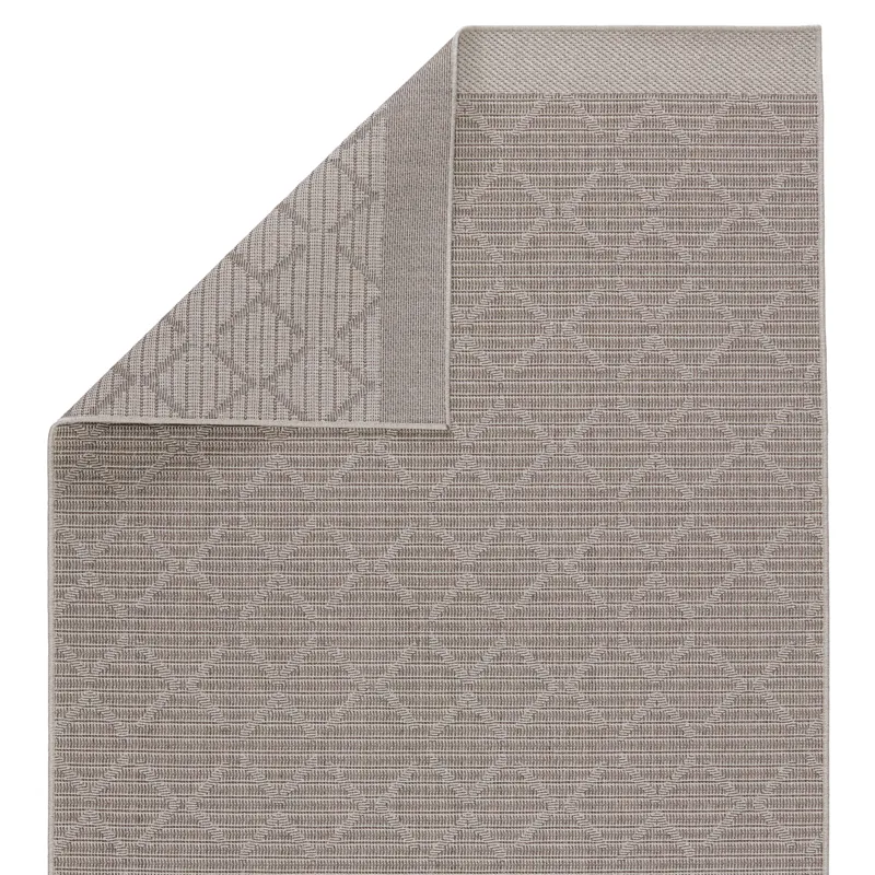 Tahiti Vibe by  Motu Indoor/ Outdoor Trellis Gray/ Taupe Area Rug (4'X6')