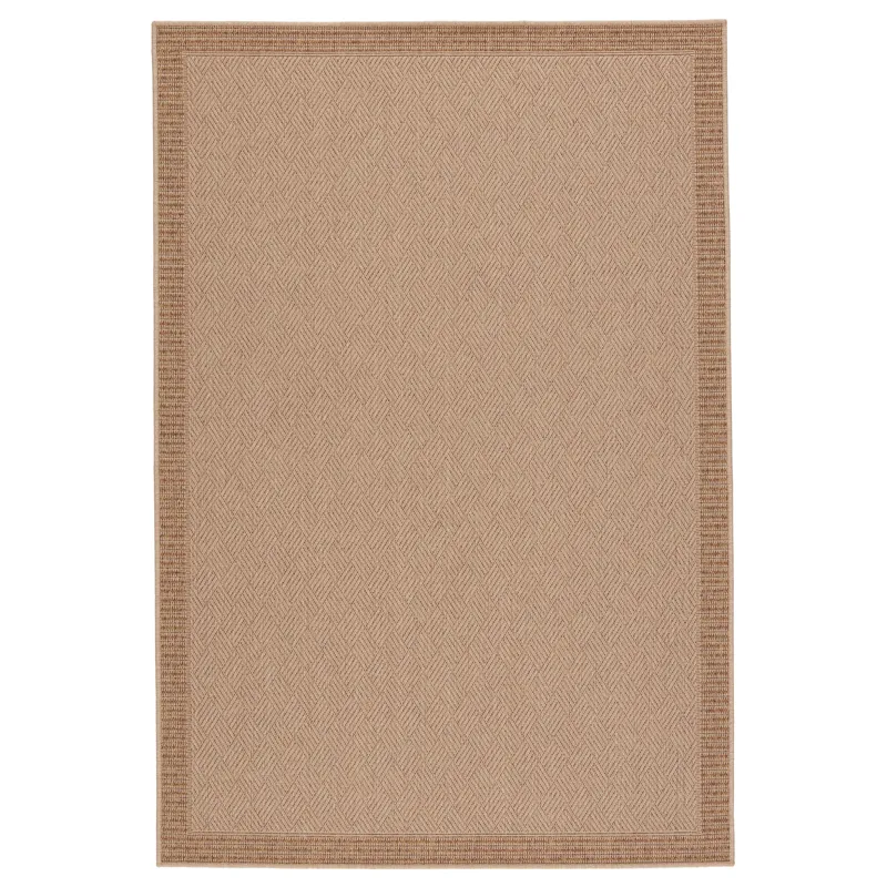 Tahiti Vibe by  Pareu Indoor/ Outdoor Border Beige/ Light Brown Runner Rug (2'6"X8')