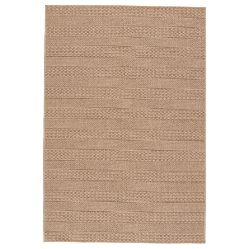 Tahiti Vibe by  Avae Indoor/ Outdoor Striped Beige/ Light Brown Area Rug (8'X10')