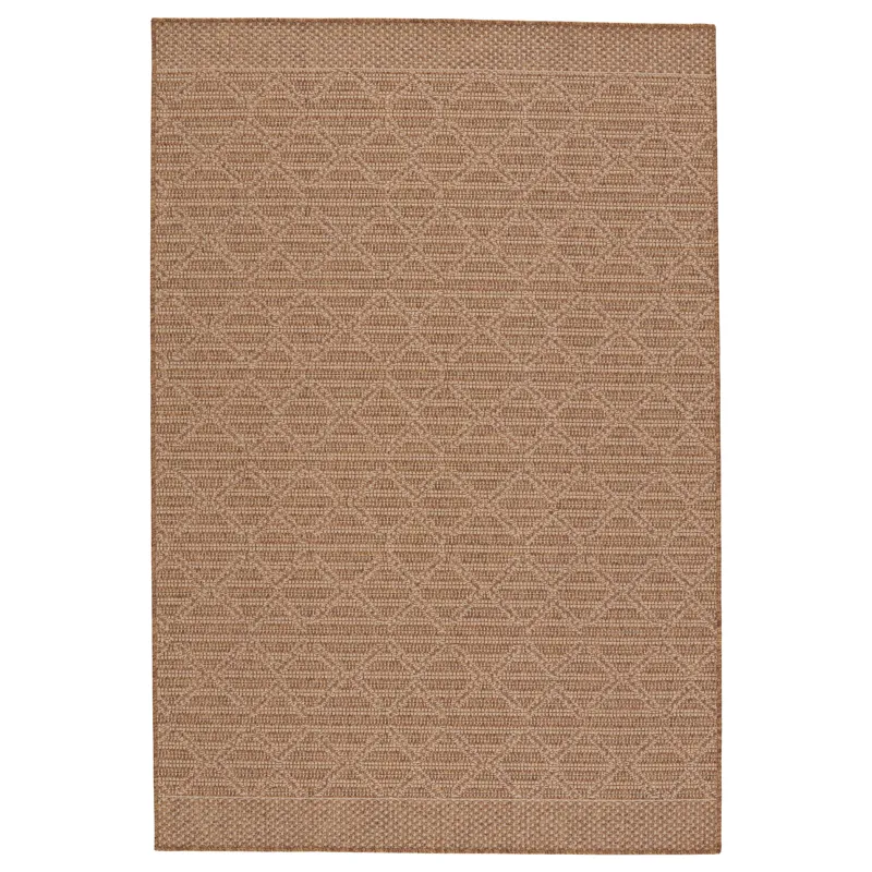 Tahiti Vibe by  Motu Indoor/ Outdoor Trellis Light Brown/ Beige Area Rug (9'X12')