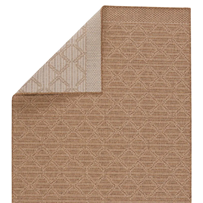 Tahiti Vibe by  Motu Indoor/ Outdoor Trellis Light Brown/ Beige Area Rug (9'X12')