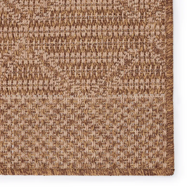 Tahiti Vibe by  Motu Indoor/ Outdoor Trellis Light Brown/ Beige Area Rug (9'X12')