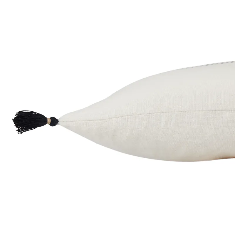 Taiga Yamanik Stripes White/ Beige Down Lumbar Pillow