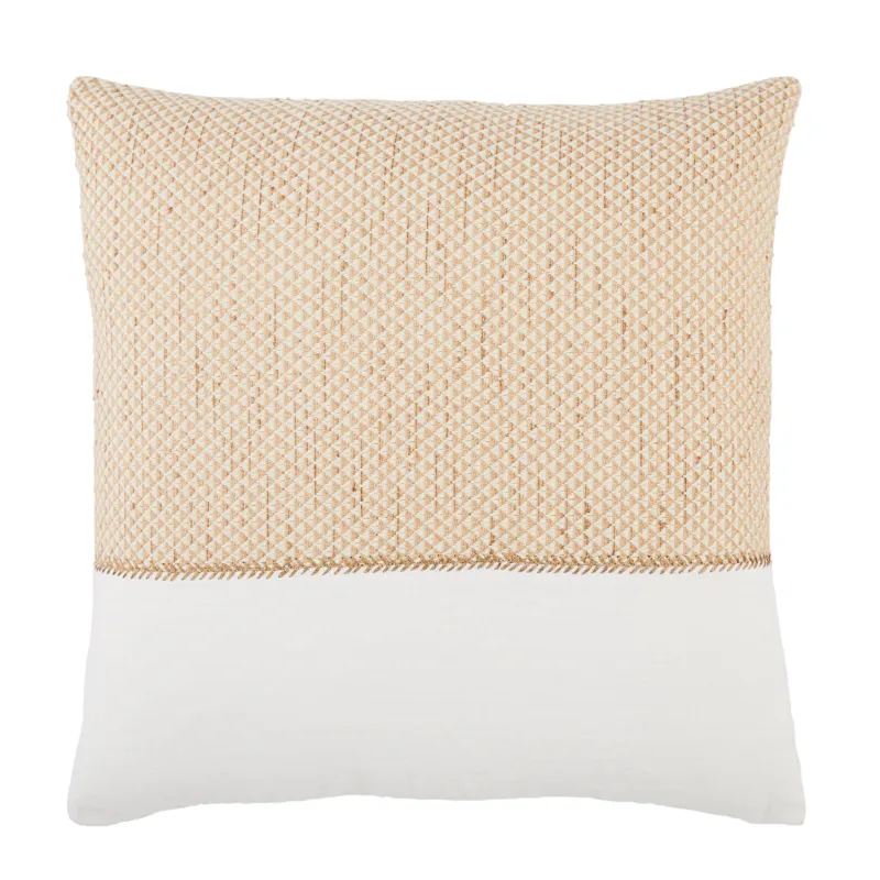 Taiga Sila Geometric Gold/ White Poly Throw Pillow 22 inch