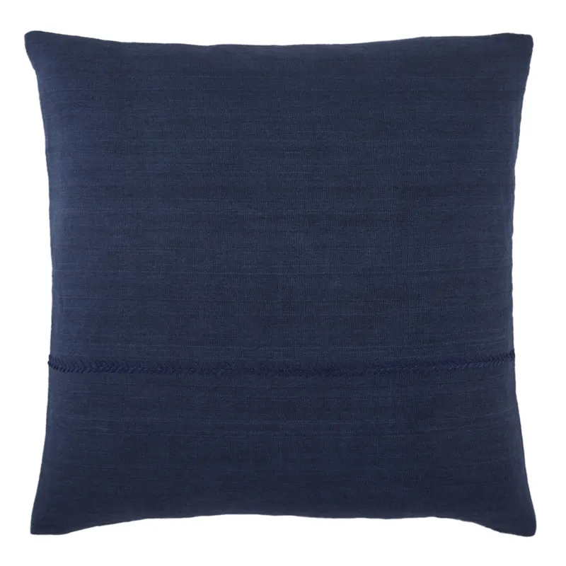 Taiga Ortiz Solid Dark Blue Down Throw Pillow 22 inch