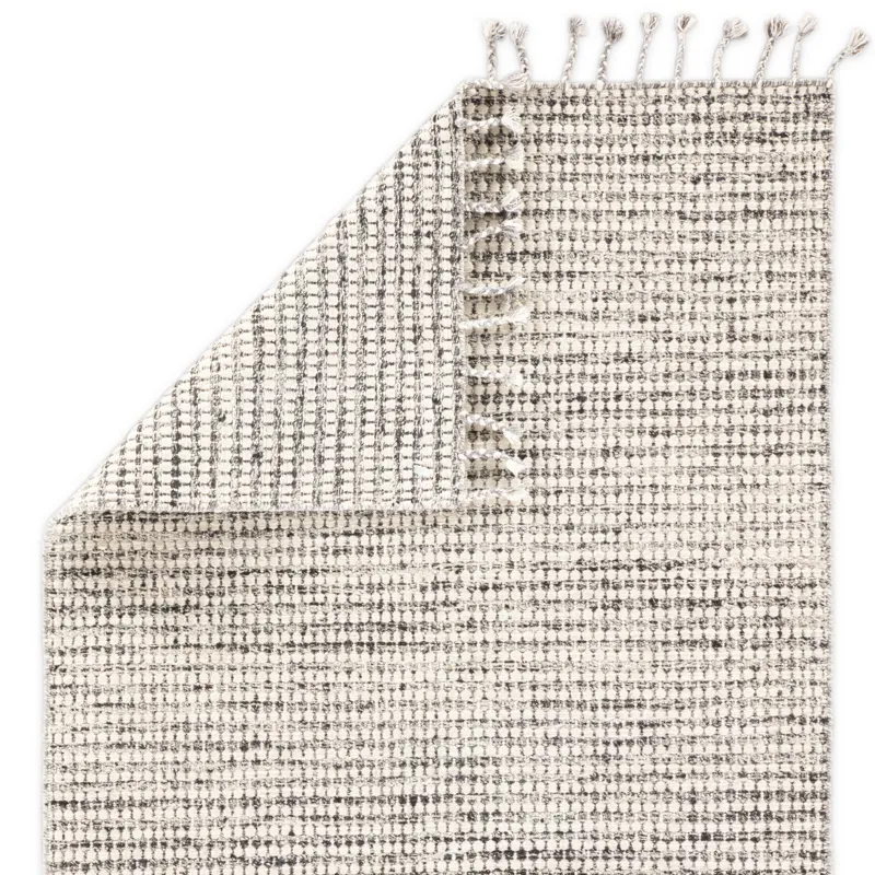 Tamil Perkins Handmade Dot Ivory/ Black Area Rug (5'X8')