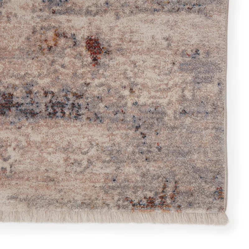 Terra Vibe by  Heath Abstract Gray/ Red Area Rug (5'3"X7'10")