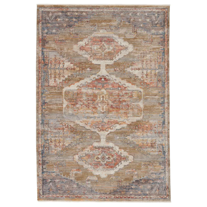 Terra Vibe by  Haelyn Medallion Multicolor/ Olive Runner Rug (2'9"X8')