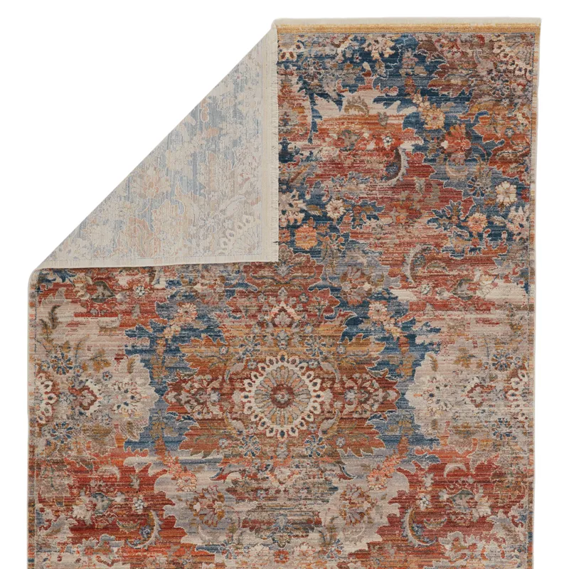 Terra Vibe by  Jemsa Medallion Blue/ Orange Runner Rug (2'9"X8')