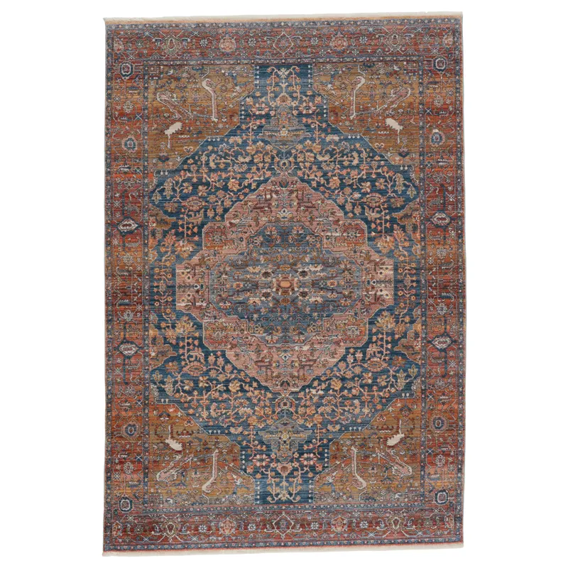 Terra Vibe by  Saphir Medallion Multicolor/ Blue Runner Rug (2'9"X8')