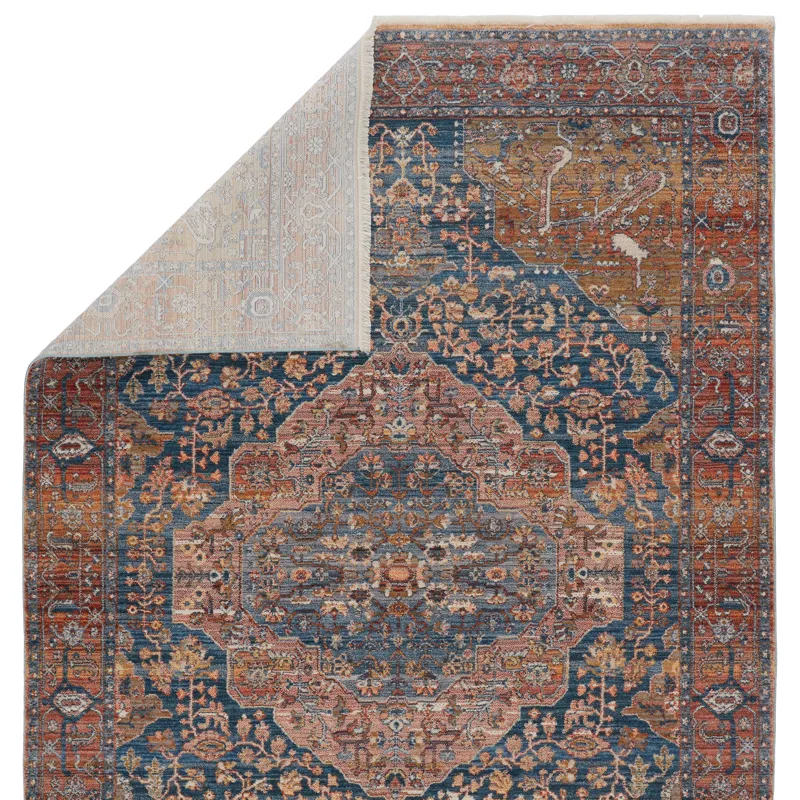 Terra Vibe by  Saphir Medallion Multicolor/ Blue Runner Rug (2'9"X8')