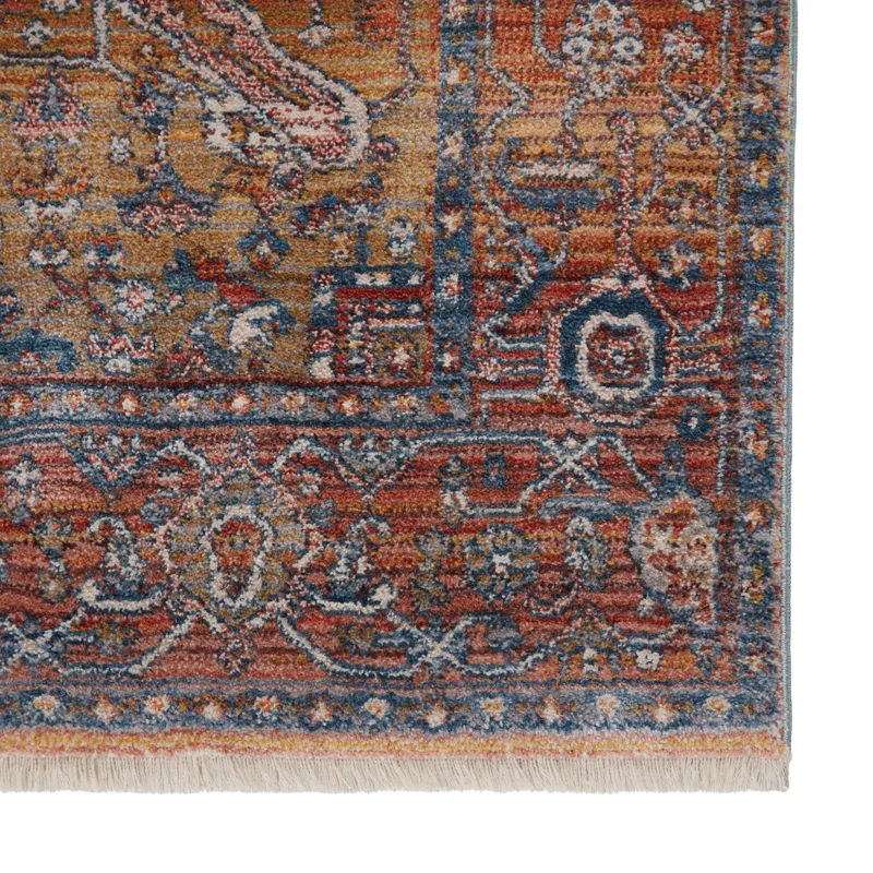 Terra Vibe by  Saphir Medallion Multicolor/ Blue Runner Rug (2'9"X8')