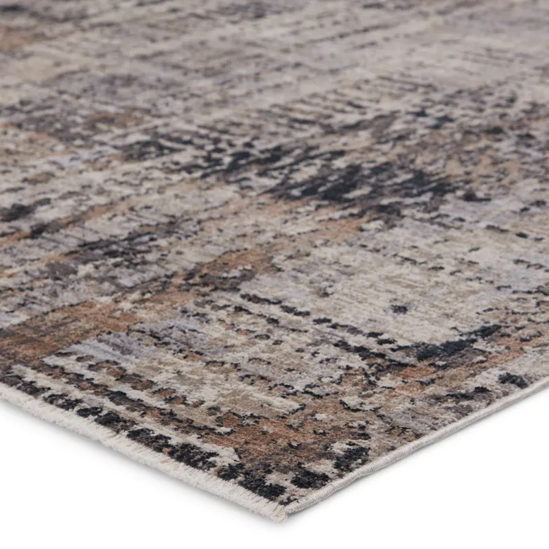 Tunderra Vibe by  Damek Abstract Gray/ Taupe Area Rug (5'3"X7'6")