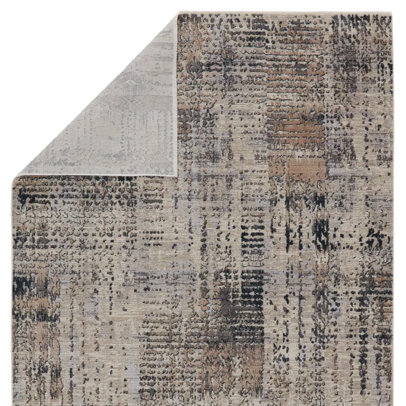 Tunderra Vibe by  Damek Abstract Gray/ Taupe Area Rug (5'3"X7'6")