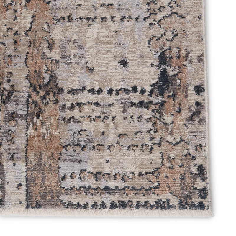 Tunderra Vibe by  Damek Abstract Gray/ Taupe Area Rug (5'3"X7'6")