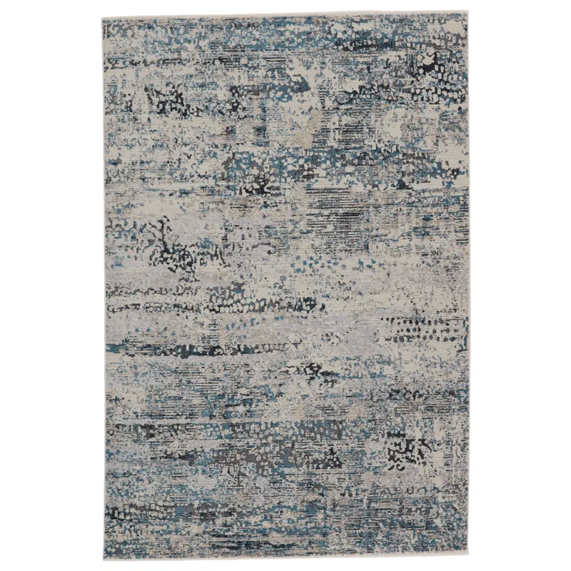 Tunderra Vibe by  Halston Abstract Gray/ Blue Area Rug (8'10"X12'7")